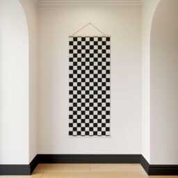 Chequerboard Pattern Tapestry - Wall Hanging Unique Art - thumbnail 2