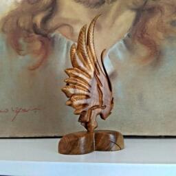 Wooden Cross, Jesus Christ, Christian Gift, Religious Sculpture, Cross Sculpture, Wooden Sculpture, Christian Art, Angel Wing - thumbnail 3
