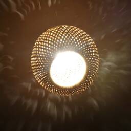 Handmade Bamboo Flush Mount Ceiling Light, Boho Decor - H9.8'' By W8.6'' - thumbnail 3