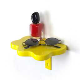 Blob Shelf - Yellow Shelf, Wall Colorful Decor, Wavy Aesthetic Home Powder Coated - thumbnail 3