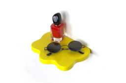Blob Shelf - Yellow Shelf, Wall Colorful Decor, Wavy Aesthetic Home Powder Coated - thumbnail 1