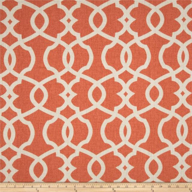 "Orange Pillow Cover - Tangerine .orange Cushion .geometric & Cream. 16""x 16" - image 1