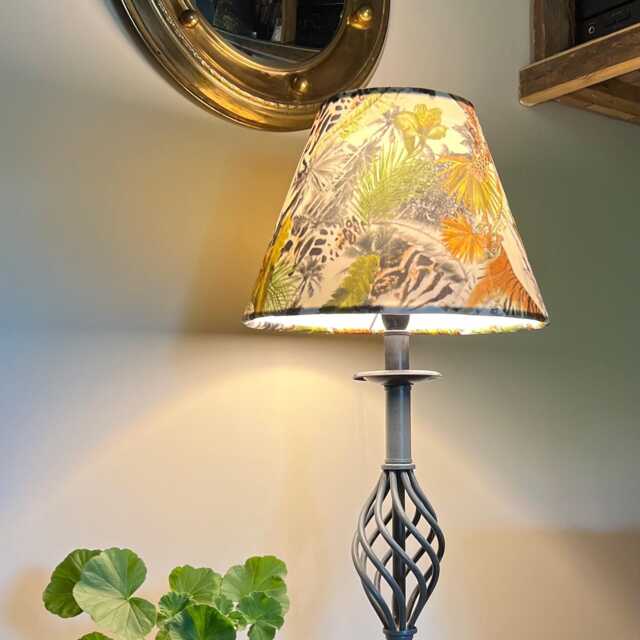 Tiger Jungle Velvet Coolie Lampshade, Empire Lampshade in Tiger Cheetah Velvet, Ceiling Light Shade - image 1