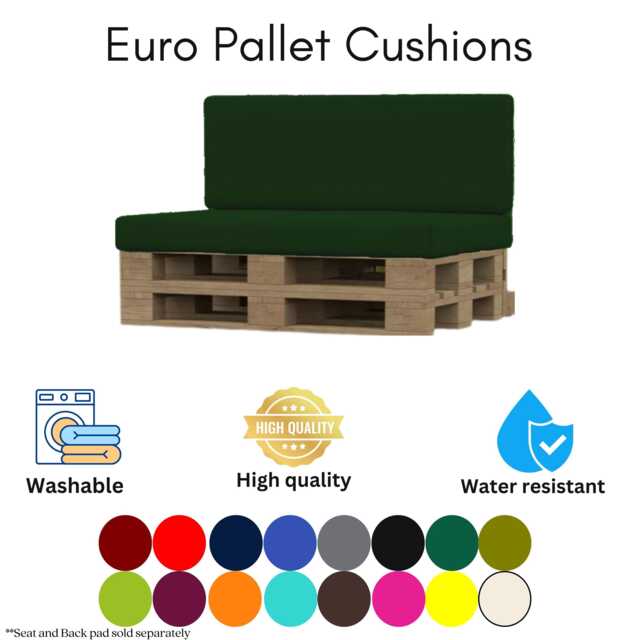 Euro Pallet Cushions Seat Pads For Outdoor Garden Seating High Density Foam Pad With Water Resistant Zipped Cover - image 1