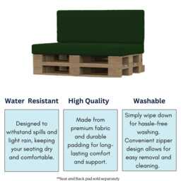 Euro Pallet Cushions Seat Pads For Outdoor Garden Seating High Density Foam Pad With Water Resistant Zipped Cover - thumbnail 2