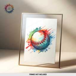 Personalized Baseball Wall Art - Set Of 3 Prints - Custom Boys Bedroom Decor Kids Posters Colorful - thumbnail 3