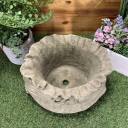 stone Garden Sack Planter Pot Plant Flower Ornament - thumbnail 3