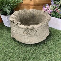 stone Garden Sack Planter Pot Plant Flower Ornament - thumbnail 2