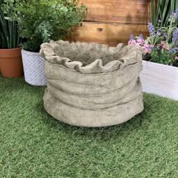 stone Garden Sack Planter Pot Plant Flower Ornament - thumbnail 4