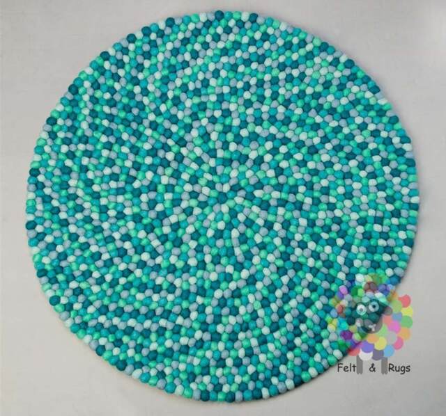 Handmade Wool Felt Ball Rug Nepal Nursery Decor - image 1