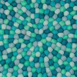 Handmade Wool Felt Ball Rug Nepal Nursery Decor - thumbnail 2