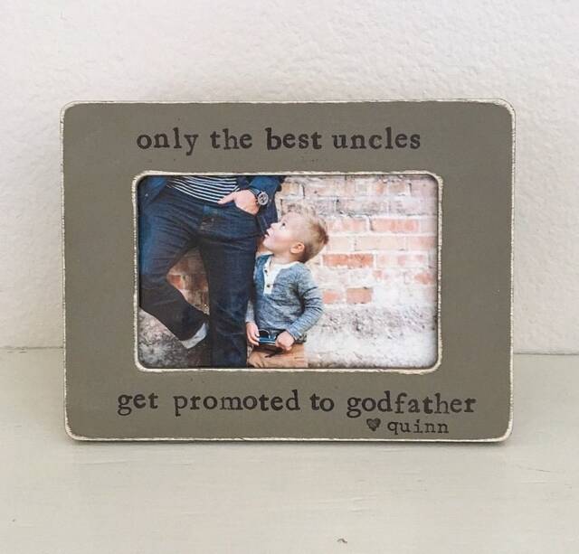 Personalized Godfather Picture Frame Uncle Gift, Hand Stamped 4x6 Frame - image 1