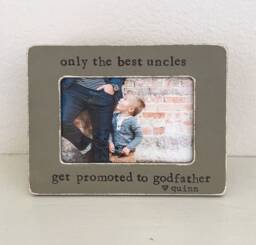 Personalized Godfather Picture Frame Uncle Gift, Hand Stamped 4x6 Frame - thumbnail 1