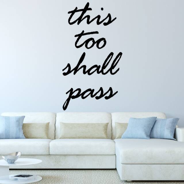 This Too Shall Pass Positive Sayings Uplifting Wall Art Decor Decals Quotes Decal - image 1