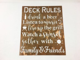 Deck Rules Metal Wall Art Outdoor Sign - Funny, Durable, Quality Home Decor, Personalize - thumbnail 1