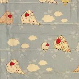 "Children's Headboard in Sky Blue Cotton Fabric, Printed With ""Little Birds The Clouds" - thumbnail 3