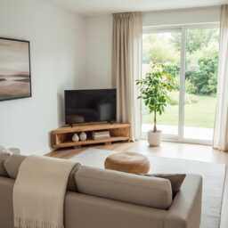 Corner Solid Wood Tv Unit/Rustic - thumbnail 3
