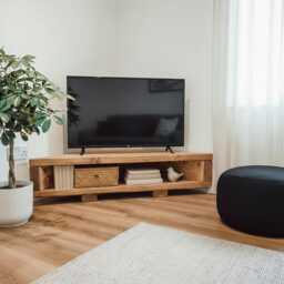 Corner Solid Wood Tv Unit/Rustic - thumbnail 2