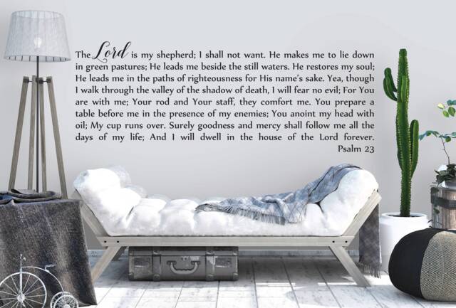 "Vinyl Wall Art Decal - Psalm 23 ""The Lord Is My Shepherd I Shall Not Want..." - image 1