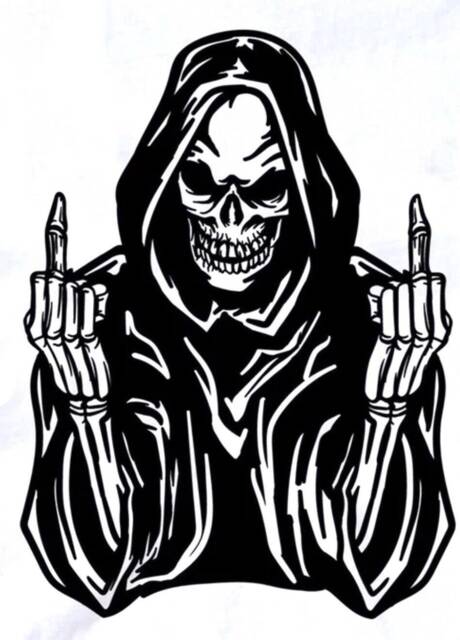 Skull Fingers Car Bonnet Side Sticker Van Vinyl Graphic Decal Sign Wall Art Door Motorhome Campervan Racing Rally Stock