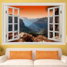 Window Wall Mural - Zion National Park Vinyl Decal Art Sticker - Nature Peel & Stick Vwaq-Nwt5 - thumbnail 1