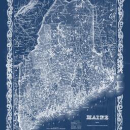 Antique Maine Map Print Vintage Wall Art On Canvas Or Paper - thumbnail 2
