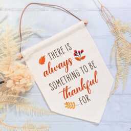 Thanksgiving Wall Decor - Be Thankful Linen Flag Pennant Day Gift For Host Men Women Autumn Fall Fabric Hanging - thumbnail 3