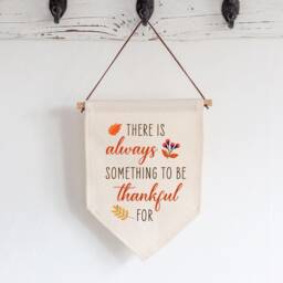 Thanksgiving Wall Decor - Be Thankful Linen Flag Pennant Day Gift For Host Men Women Autumn Fall Fabric Hanging - thumbnail 1