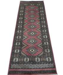 2.6x7 Pink Color Bokhara Rug - Runner Hallway Luxury Bukhara Fine Quality Woolen Afghan