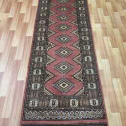 2.6x7 Pink Color Bokhara Rug - Runner Hallway Luxury Bukhara Fine Quality Woolen Afghan - thumbnail 2