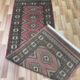 2.6x7 Pink Color Bokhara Rug - Runner Hallway Luxury Bukhara Fine Quality Woolen Afghan - thumbnail 4