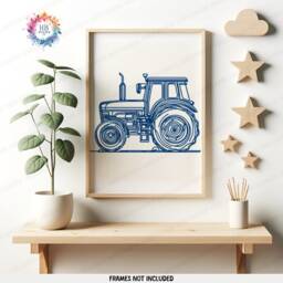 Kids Tractor Poster Set - 3 Colourful Posters - Boys Bedroom Artwork Farm Wall Art Tractors Farmyard Nursery Decor Gift Farmer Print - thumbnail 3
