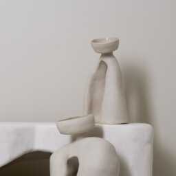 Sculpture Object No.1 - Contemporary Ceramic Piece Curved Decor Organic Shape- Collectible Design Hand Built -One Off - thumbnail 3