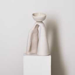 Sculpture Object No.1 - Contemporary Ceramic Piece Curved Decor Organic Shape- Collectible Design Hand Built -One Off - thumbnail 1