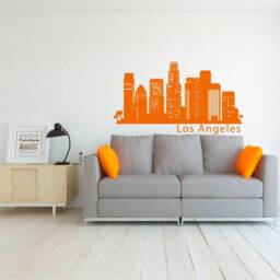 Los Angeles Skyline Wall Decal La City Silhouette, Modern Urban Home Art C149 - thumbnail 3
