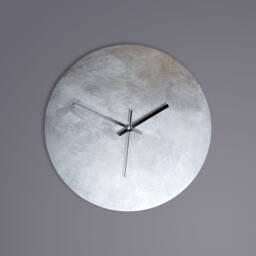 Silver Wall Clock, Full Metal, Handmade, Silent, Multiple Sizes - thumbnail 2