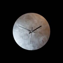 Silver Wall Clock, Full Metal, Handmade, Silent, Multiple Sizes - thumbnail 3