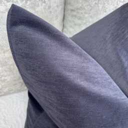 Luxury Sofa Bed Cushion Cover, Modern Chenille Pillow Cover With Graphite Navy Shade - Double Sided Handmade in UK Contemporary Home - thumbnail 4