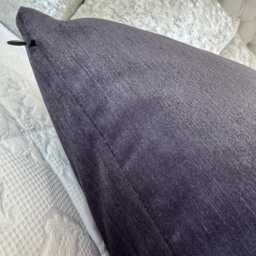 Luxury Sofa Bed Cushion Cover, Modern Chenille Pillow Cover With Graphite Navy Shade - Double Sided Handmade in UK Contemporary Home - thumbnail 3