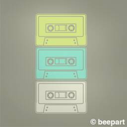 80S Retro Cassette Vinyl Wall Decal Set Of 3 - thumbnail 2