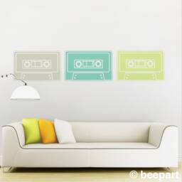 80S Retro Cassette Vinyl Wall Decal Set Of 3