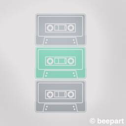 80S Retro Cassette Vinyl Wall Decal Set Of 3 - thumbnail 3