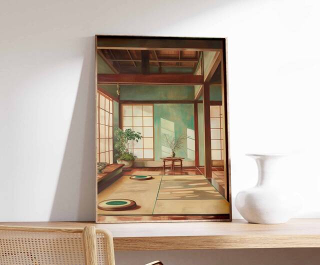 Traditional Japanese Tea House Poster, Art Print, Food Asian Decor, Art, Oriental Print - image 1