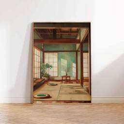 Traditional Japanese Tea House Poster, Art Print, Food Asian Decor, Art, Oriental Print - thumbnail 3