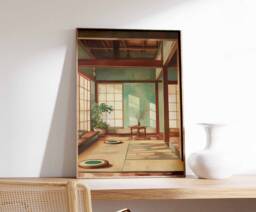 Traditional Japanese Tea House Poster, Art Print, Food Asian Decor, Art, Oriental Print - thumbnail 1