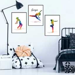 Personalised Dancer Prints Set Abstract Girls Room Wall Art - thumbnail 3