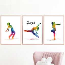Personalised Dancer Prints Set Abstract Girls Room Wall Art - thumbnail 1