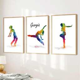 Personalised Dancer Prints Set Abstract Girls Room Wall Art - thumbnail 2