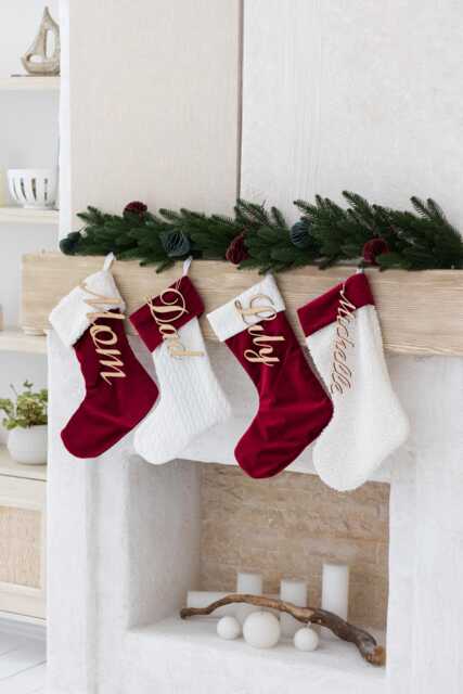 Christmas 2024 Family Stockings With Name, Personalized, Knit Stockings, Knitted Stockings, Holiday - image 1