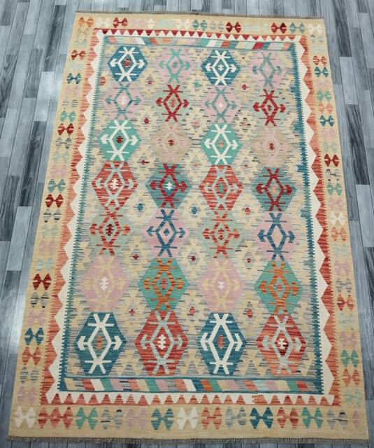 Kilim Rug Tribal, Handmade Artisan Afghan Turkish Navajo Natural Wool 295x202 cm - image 1